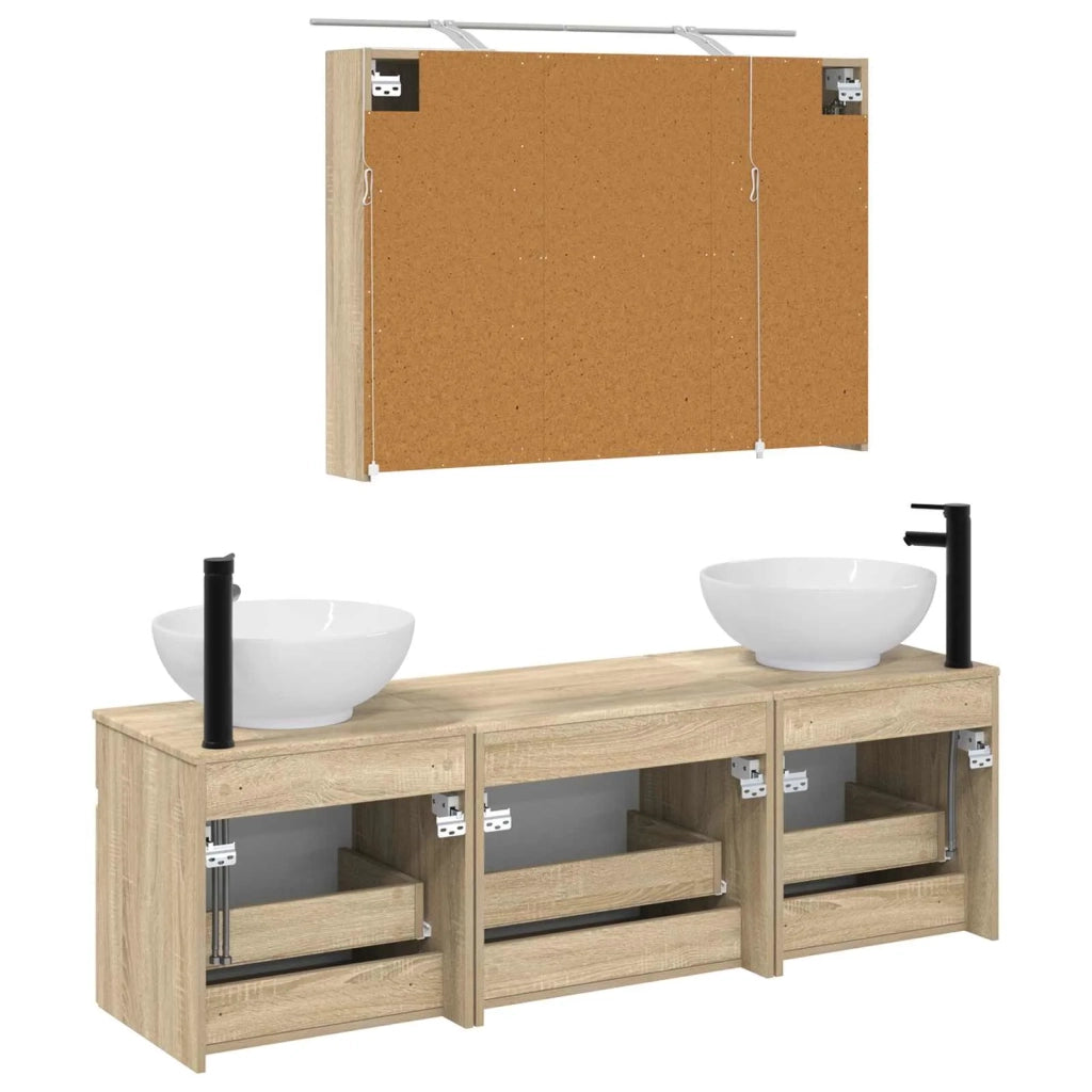Set di Armadi da Bagno 4 pcs Rovere Sonoma Legno ingegnerizzato 3406617
