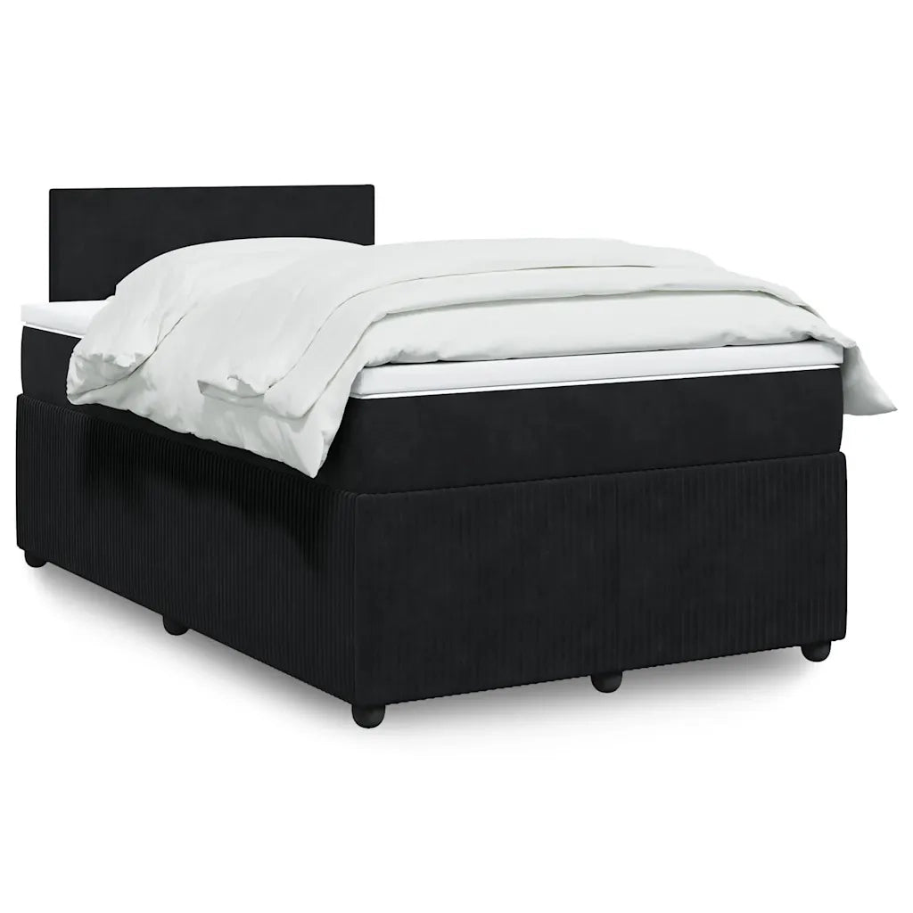 Giroletto a Molle con Materasso Nero 120x190 cm in Velluto 3287682