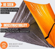 Tenda di Emergenza - Barriera per Emergenze/Sopravvivenza – 2 Persone Tenda che Resiste a Tagli e Fori – Tenda di Emergenza - Tenda Leggera e Compatta - 240x150x150