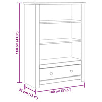 Libreria Bianca 80x35x110 cm in Pino Massello Panama Range 282669