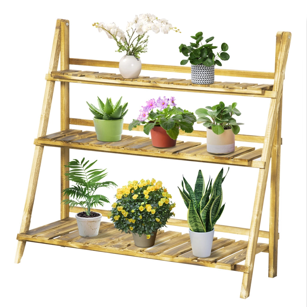 Portapiante Pieghevole 3 Livelli ¨C Xylo ¨C Legno Abete Esterno 100x37x93cm