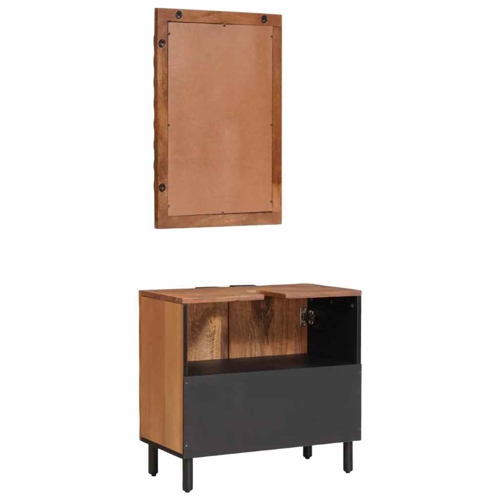 Set da Bagno con archiviazione 2 pcs Acacia Marrone Winish