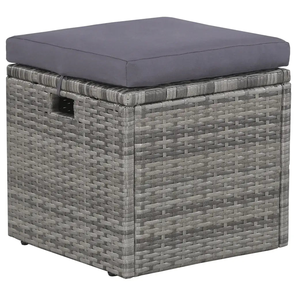 Set Divani da Giardino 6 pz con Cuscini in Polyrattan Grigio 43960