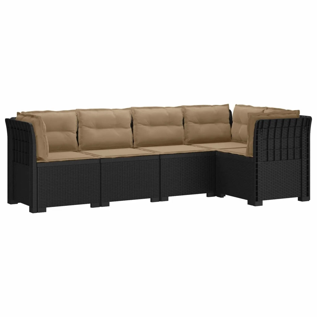 Divano da Giardino 5 Posti con Cuscini Stile Rattan PP 3444052