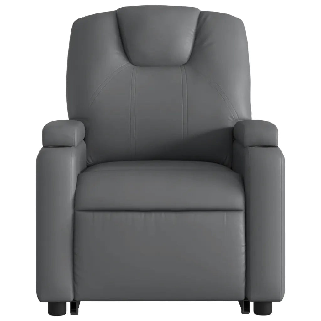 Poltrona Alzapersona Reclinabile Massaggio Grigio Similpelle 3204440
