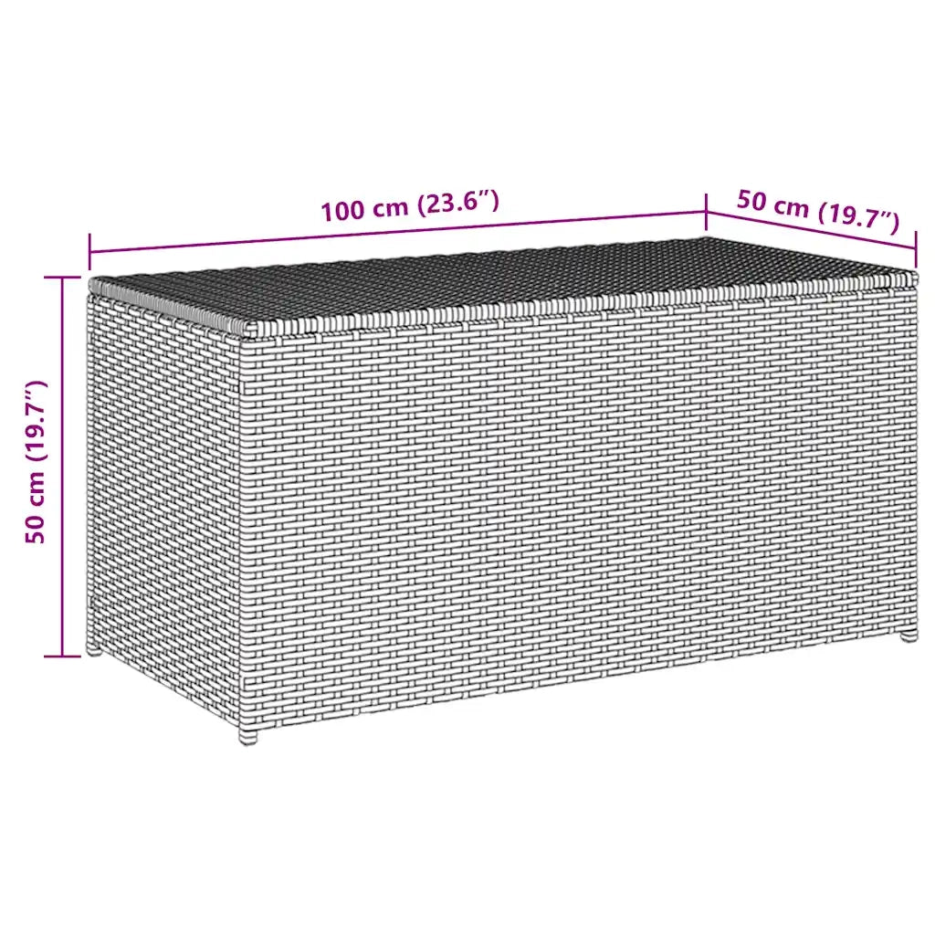 Baule da Giardino in Polyrattan 100x50x50 cm Grigio CFW7839577