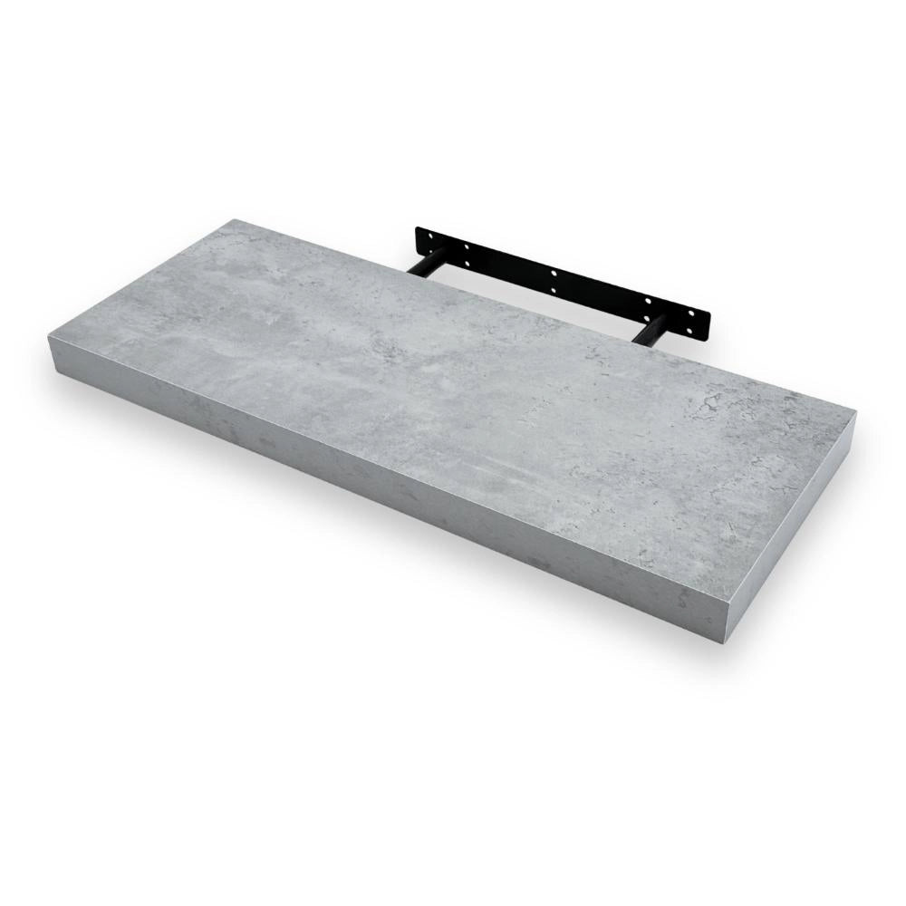 Mensola da muro in Legno MDF con staffe a scomparsa 60x23x3,8 cm Colore Cemento