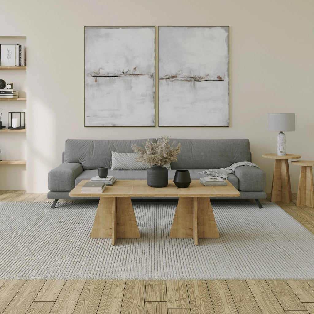 Ottana, Tavolino da Salotto Forma Rettangolare, 120x60x40h cm Marrone Rovere