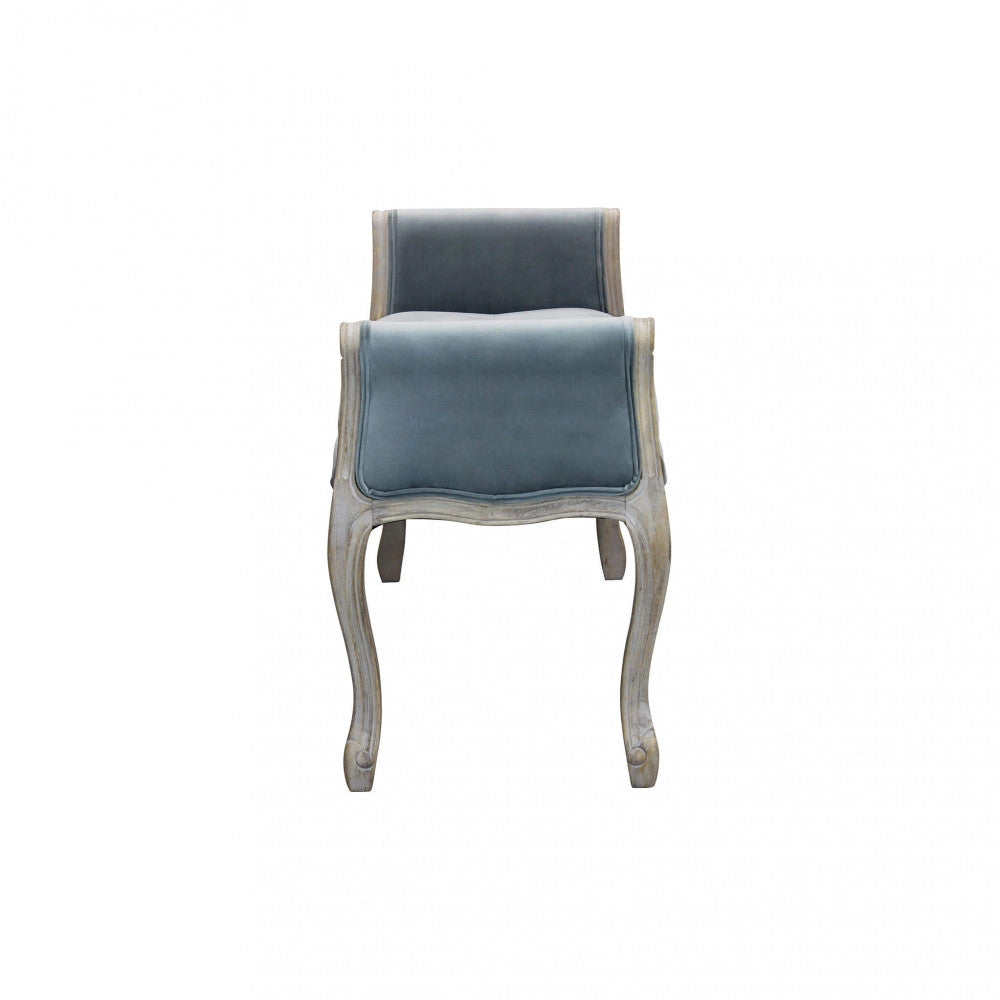 Panca Madelyn in Velluto Grigio 113x48x 45/60 h cm in Legno Grigio