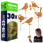 KADAX Ozdoba cortenowa Ptaki P25724 pakiet 6szt K1