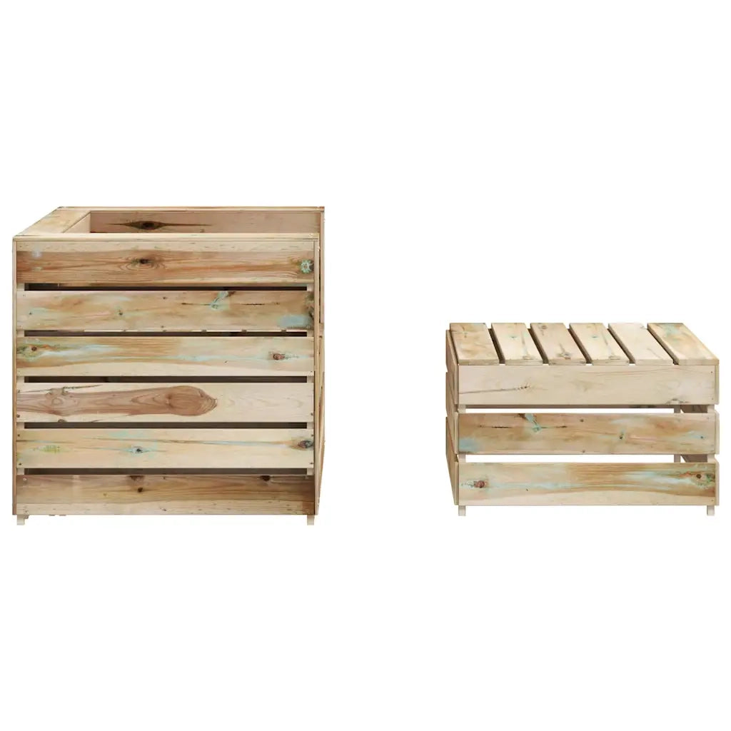 Set Divani da Giardino su Pallet 2 pz Legno di Pino Impregnato 316204