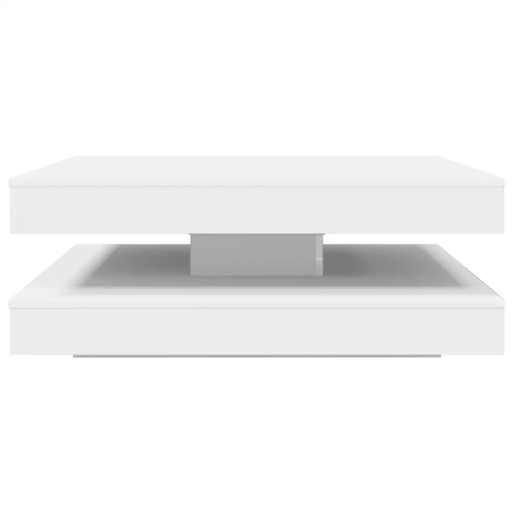 Tavolino da Caffè Girevole a 360 Gradi Bianco 90x90x34,5 cm 3321351