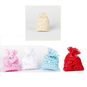 Trade Shop - 24 Pz. Sacchetti Rete Organza Porta Confetti Matrimonio Battesimo Bomboniera -