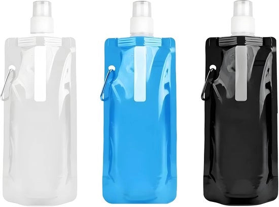 Set di 3 borracce opportune da bere, 500 ml, con chiusura a vite, riutilizzabili e opportune