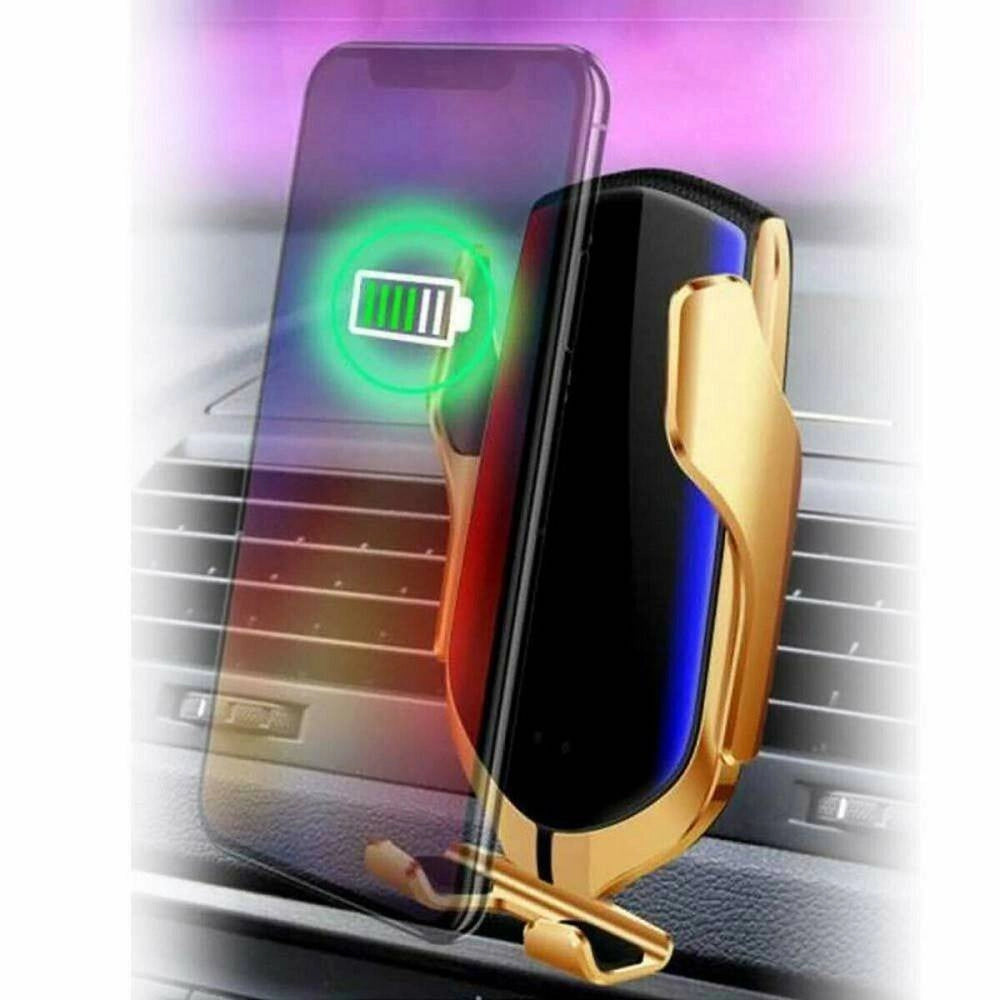 Trade Shop - Caricabatterie Per Auto Wireless Supporto Smartphone R1 Con Sensore Di Apertura -