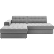 Divano ad angolo convertibile CUBITO grigio 240 cm con contenitore e letto