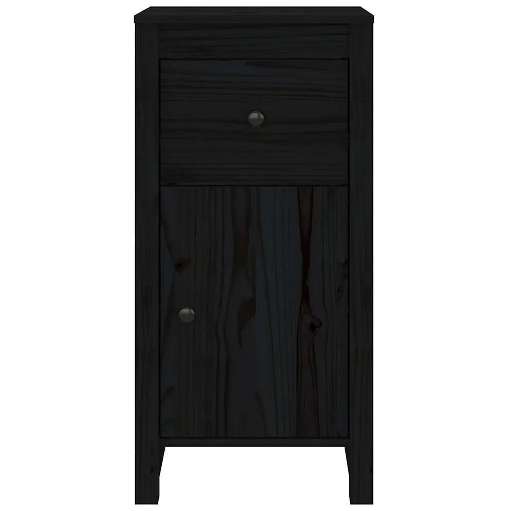 Credenze 2 pz | Madia | Buffet da pranzo | Armadio da pranzo Nere 40x35x80 cm in Legno Massello di Pino