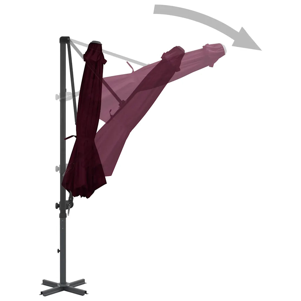 Ombrellone a Sbalzo con Palo in Alluminio 300 cm Rosso 312306
