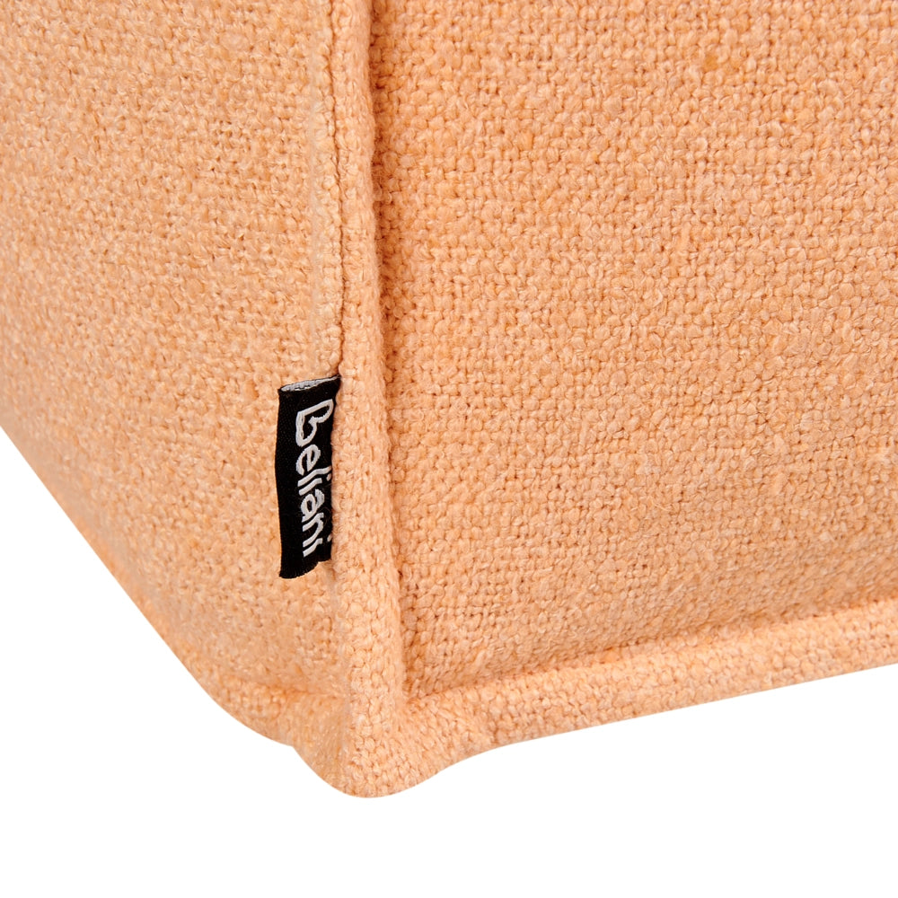 Pouf in cotone arancione imbottito con EPS di forma quadrata 50 x 50 cm poggiapiedi soggiorno accessorio per la casa