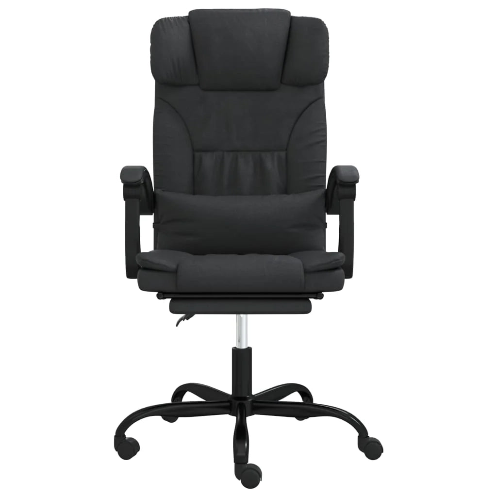 Sedia da ufficio in similpelle nera con seduta girevole e reclinabile adatta per l'uso al computer o per lo studio 02_0024267