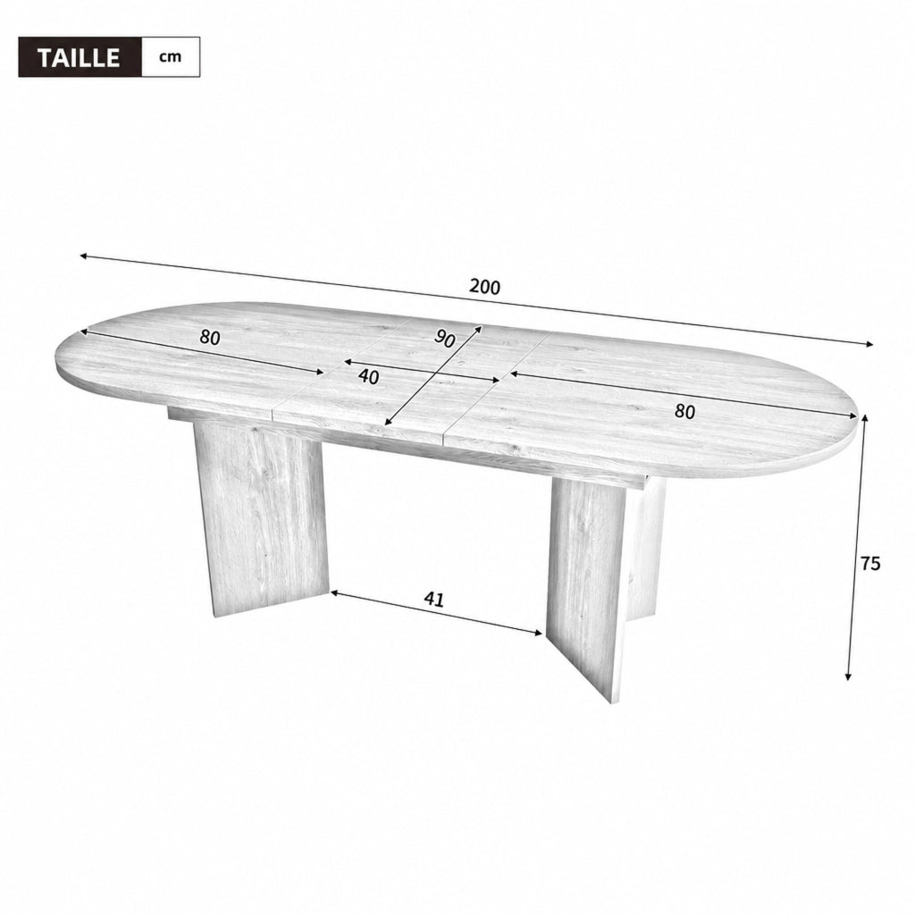 Tavolo da pranzo allungabile 160/200 x 90 cm in MDF, colore noce, per 4-8 persone
