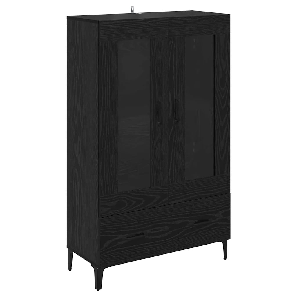 Credenza con Cassetto-Buffet-Armadio da cucina Rovere Nero 70 x 31 x 115 cm 368181
