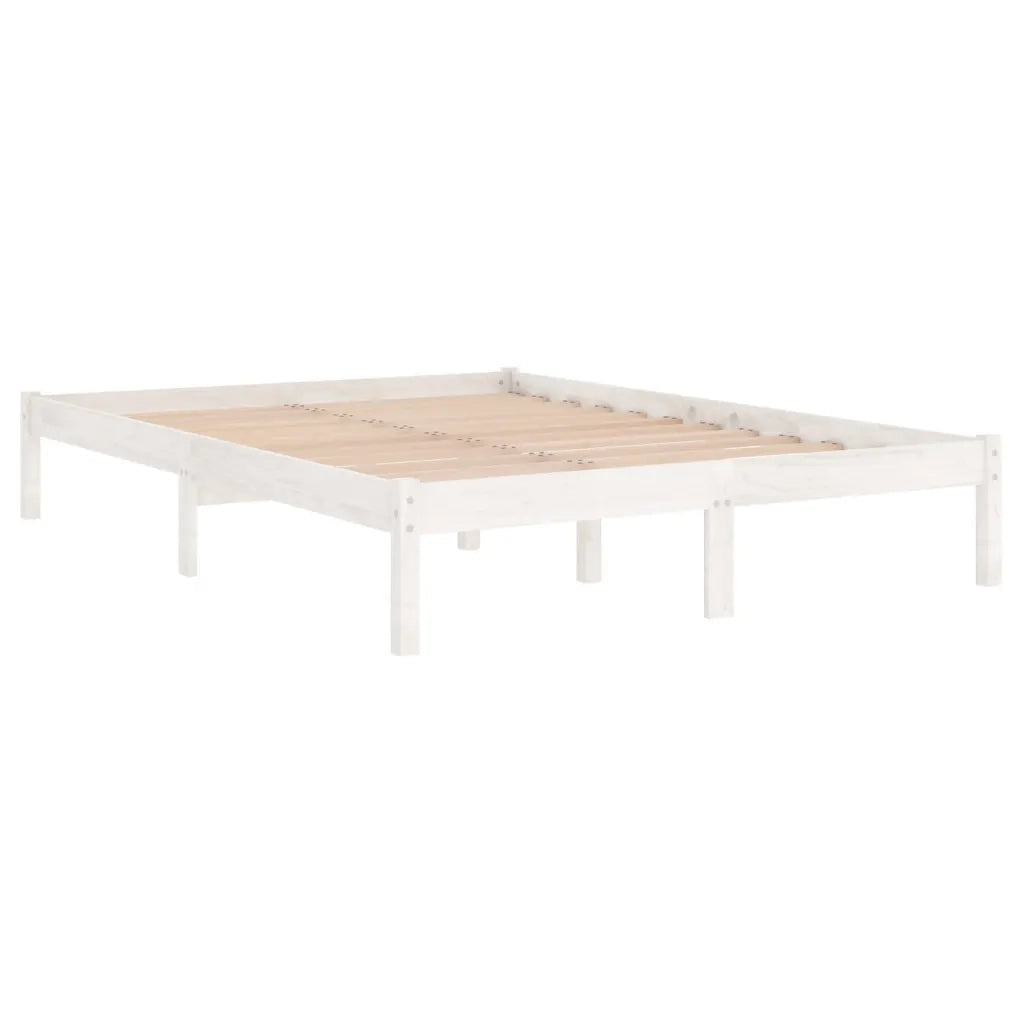 Giroletto-Struttura Letto Bianco in Legno Massello di Pino 120x200 cm 233661