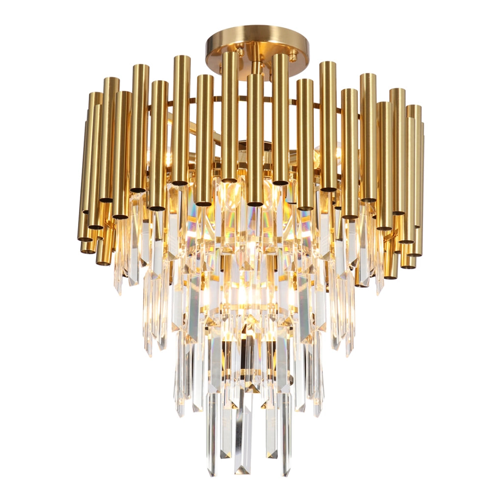 Lampadario Madison cristallo oro 9xE14 Milagro ML8806