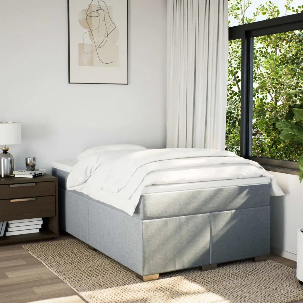 vidaXL Giroletto a Molle con Materasso Grigio Chiaro 120x190cm Tessuto