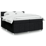 vidaXL Giroletto a Molle con Materasso Nero 200x200 cm in Tessuto
