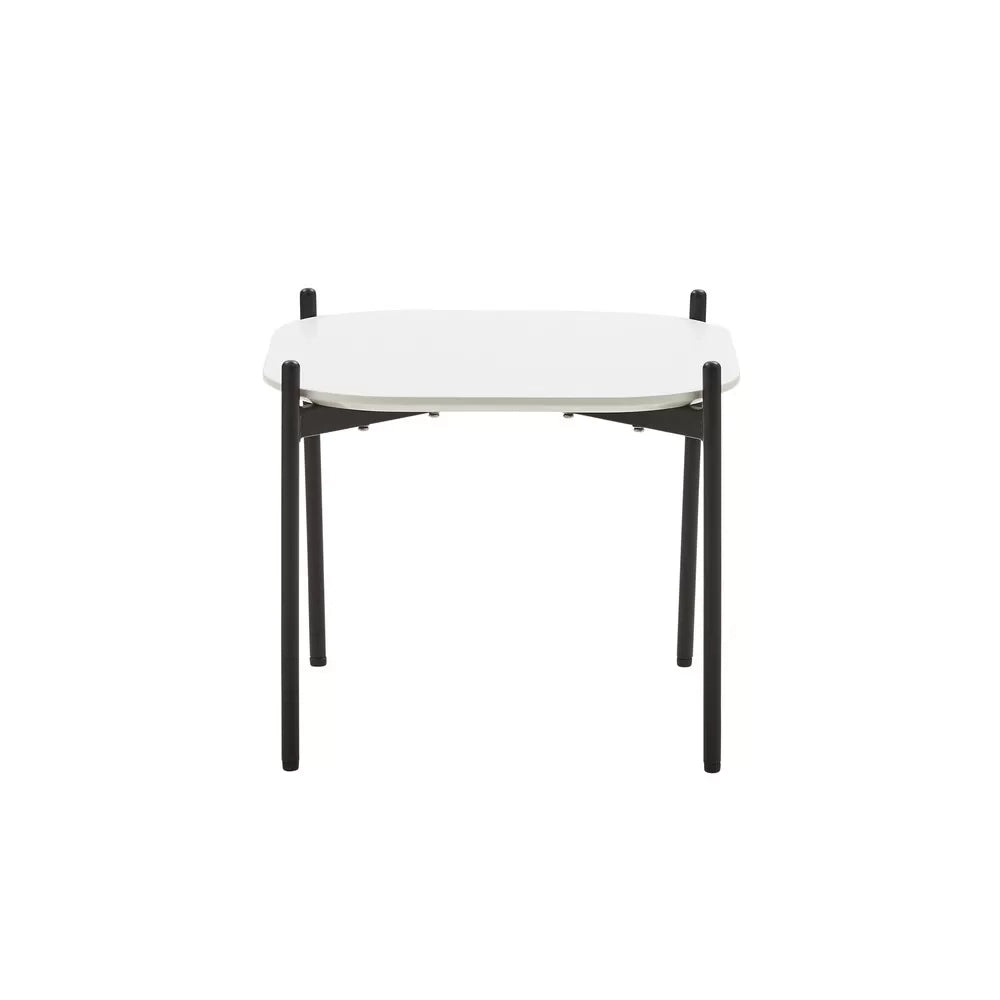 Tavolino quadrato moderno mdf polipropilene bianco nero 51x51x43,5 - Mobili 2G