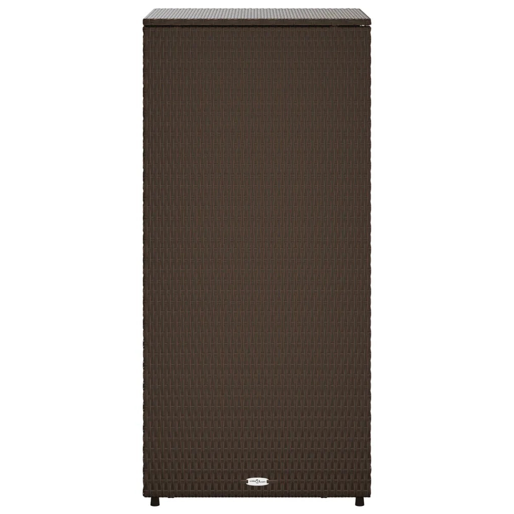 Armadietto Portaoggetti Giardino Marrone 50x55x115cm Polyrattan