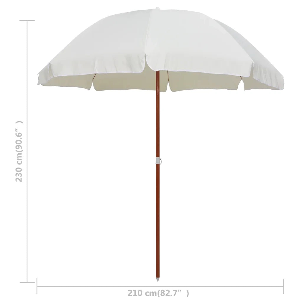 Ombrellone da Giardino con Palo in Acciaio 240 cm Sabbia 47799