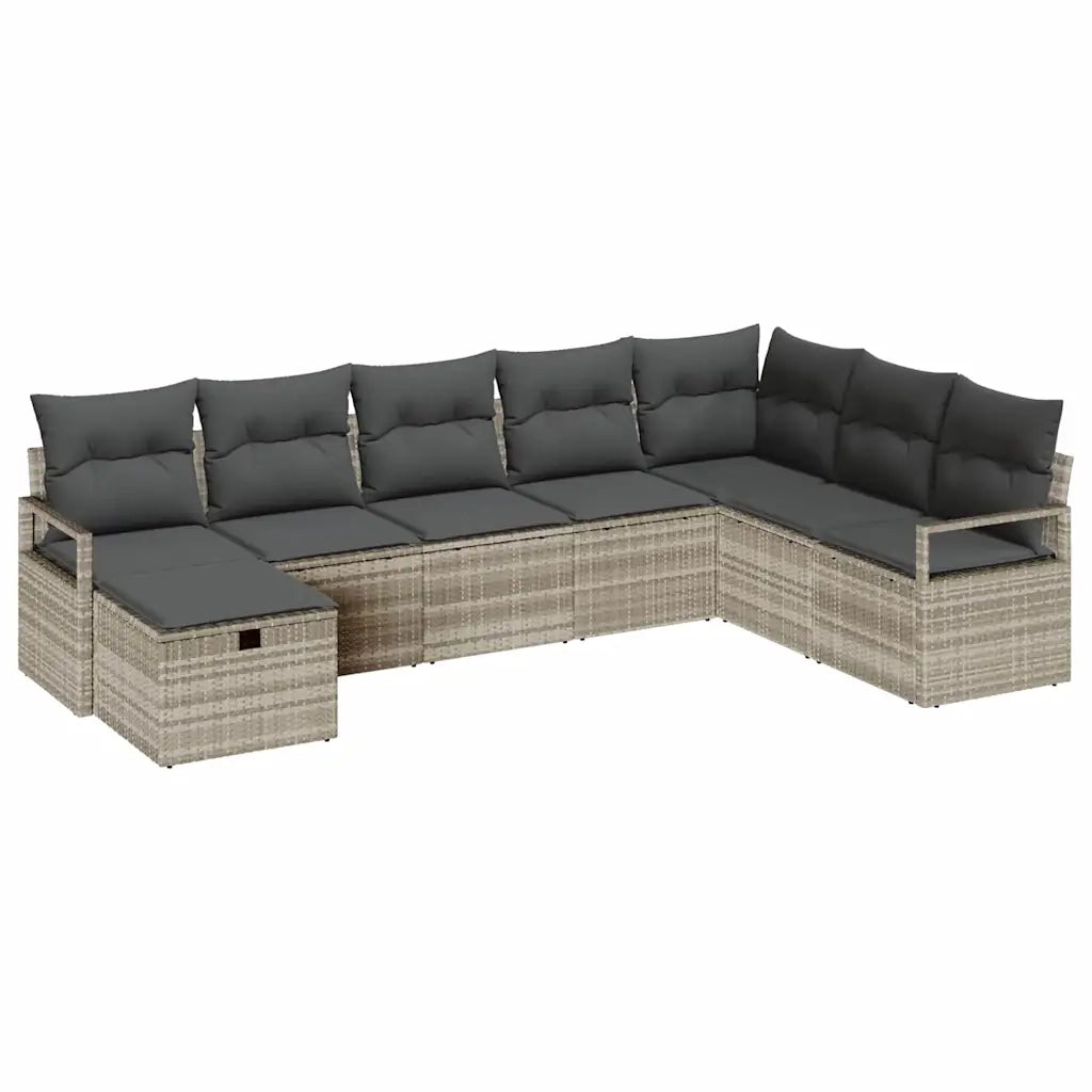Set di divani con cuscino Grigio chiaro polyrattan 3359231