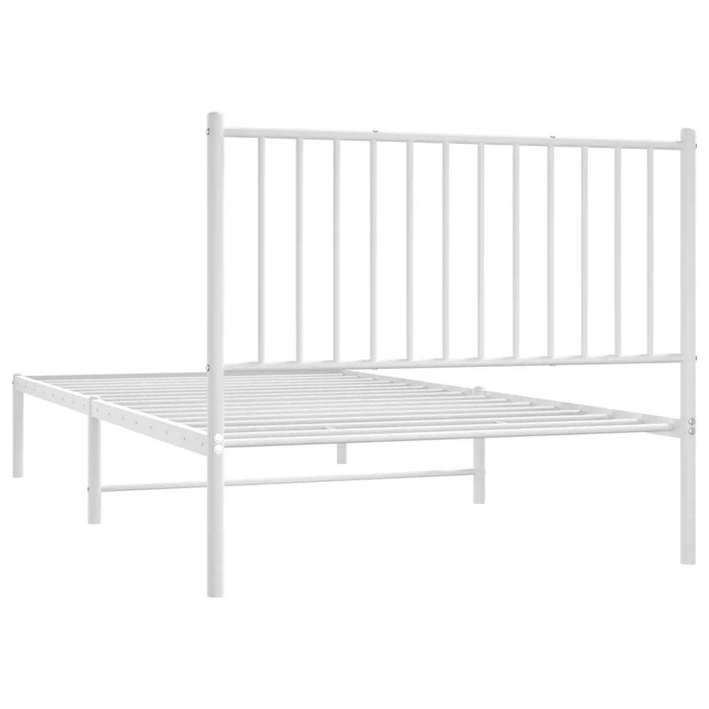 Giroletto con Testiera-Struttura Letto con testiera Metallo Bianco 100x200 cm 849366