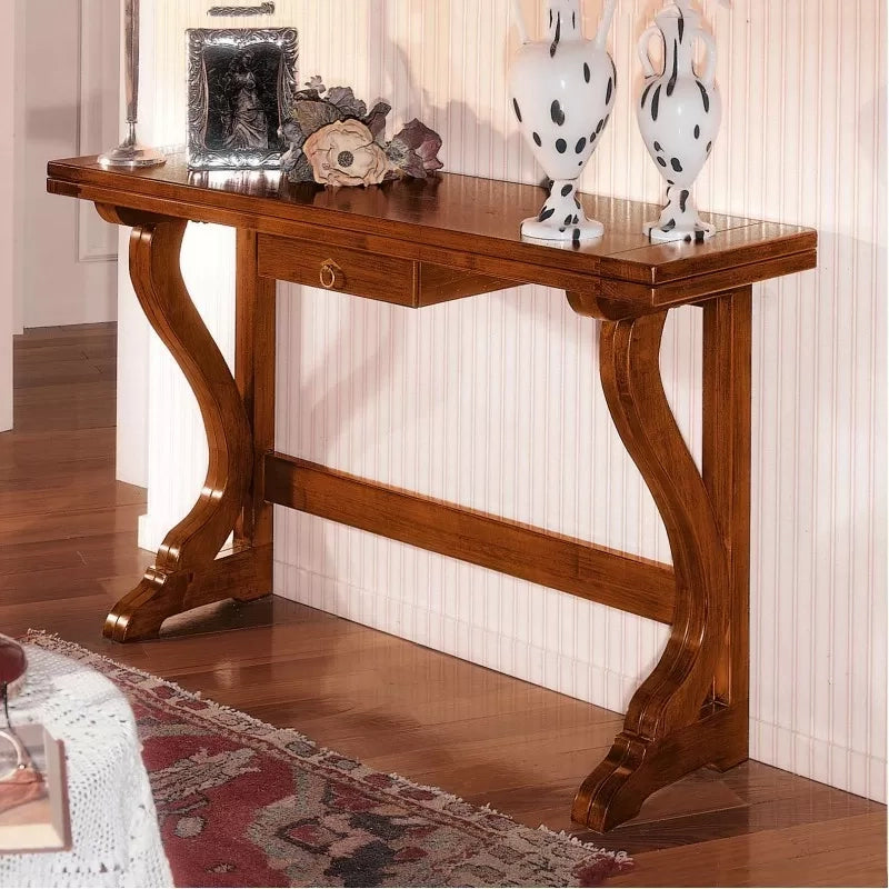 Tavolo consolle in legno 1 cassetto apribile misura l.140 p.40 h.83(aperto 140x80) - Mobili 2G