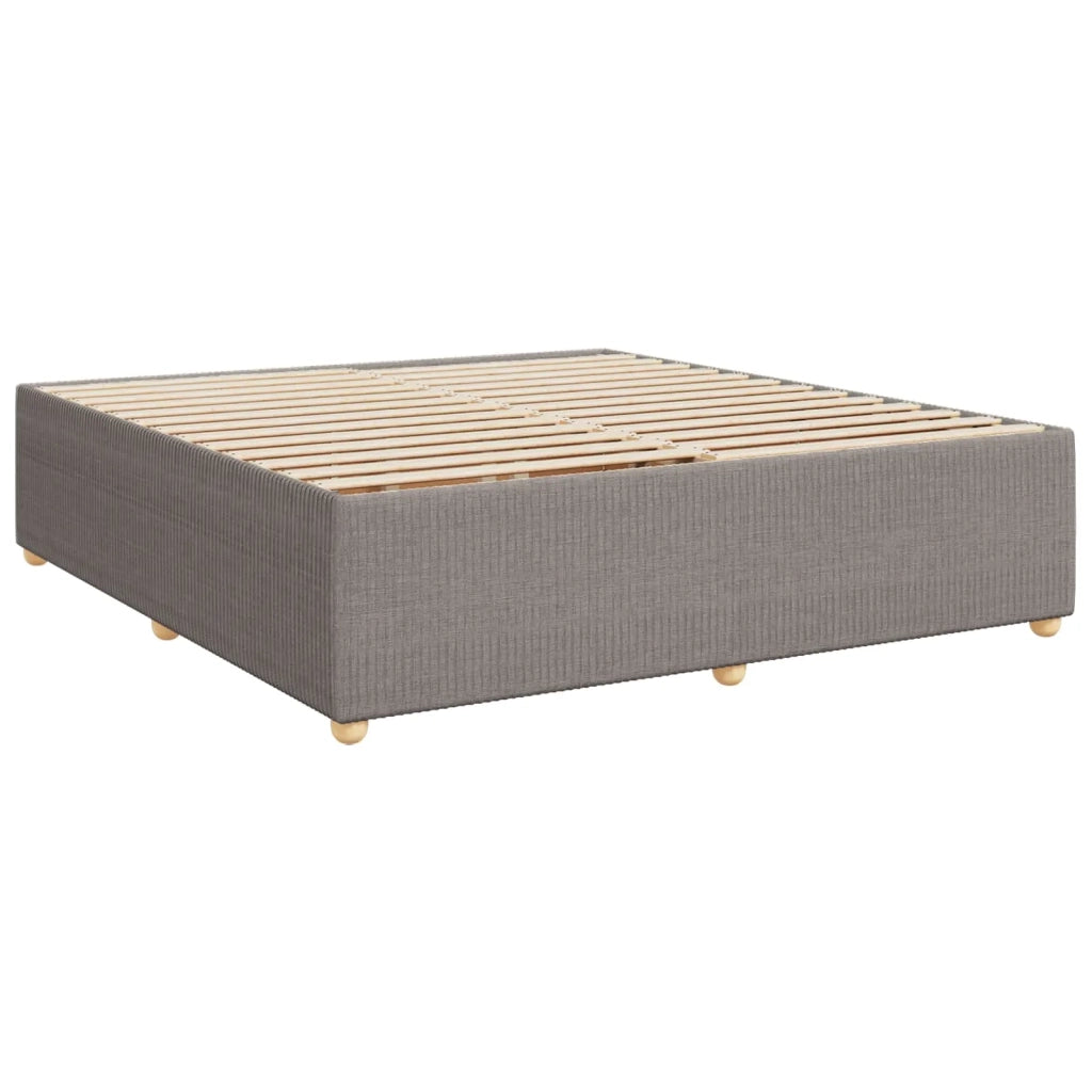 Letto box spring con materasso Tortora 200 x 200 cm Tessuto 3451549