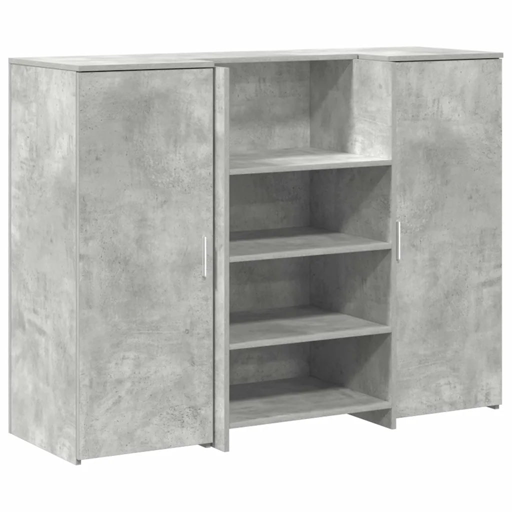 vidaXL Banco Reception Grigio Cemento 135x50x103,5cm Legno Multistrato