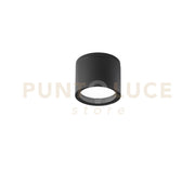 PLAFONIERA TOWER NERA TONDA 1 LUCE ATTACCO GX53 IP54 9X7,2CM