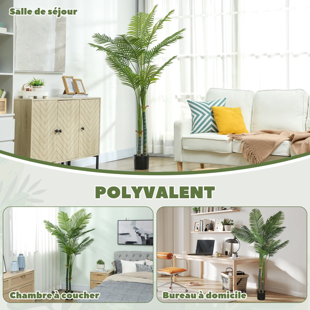 Palma Areca artificiale ¨C zephmum ¨C verde, vaso in plastica, 180 cm