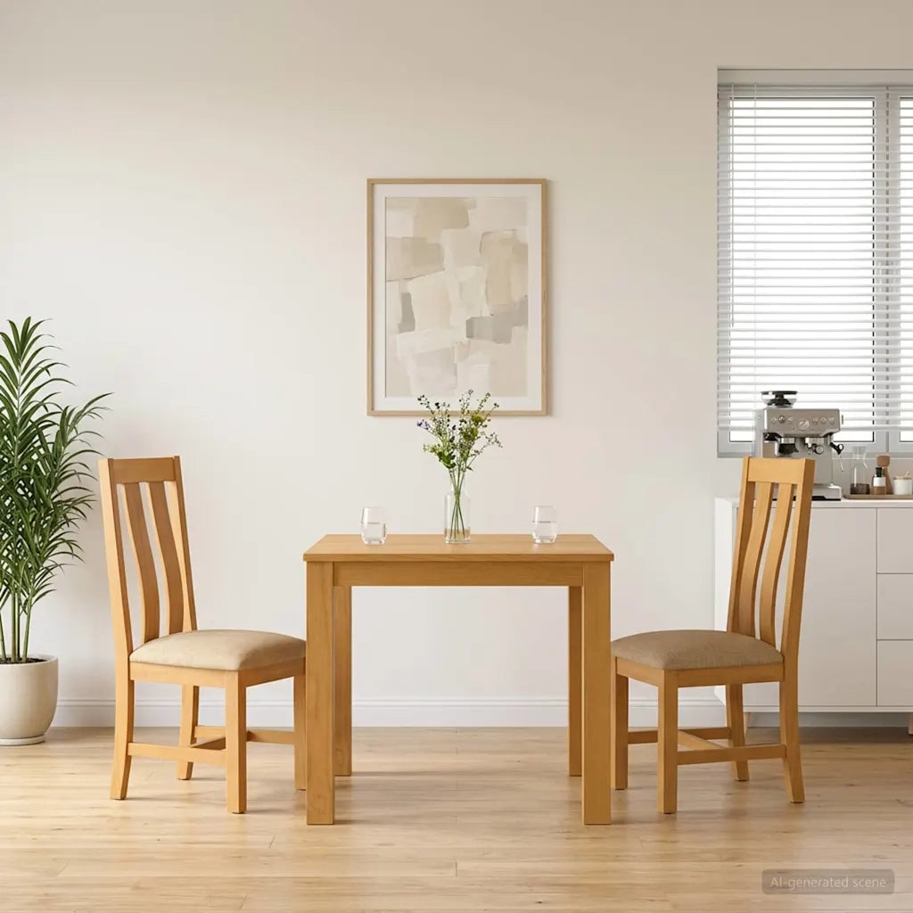 Set da pranzo 3 pz Beige Legno di Quercia Massello 3430318