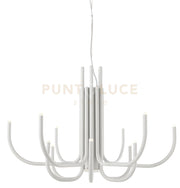 SOSPENSIONE ART NOUVEAU 12 BRACCETTI A LED 3000K 1860LM 35W DIMMERABILE D.78CM BIANCO
