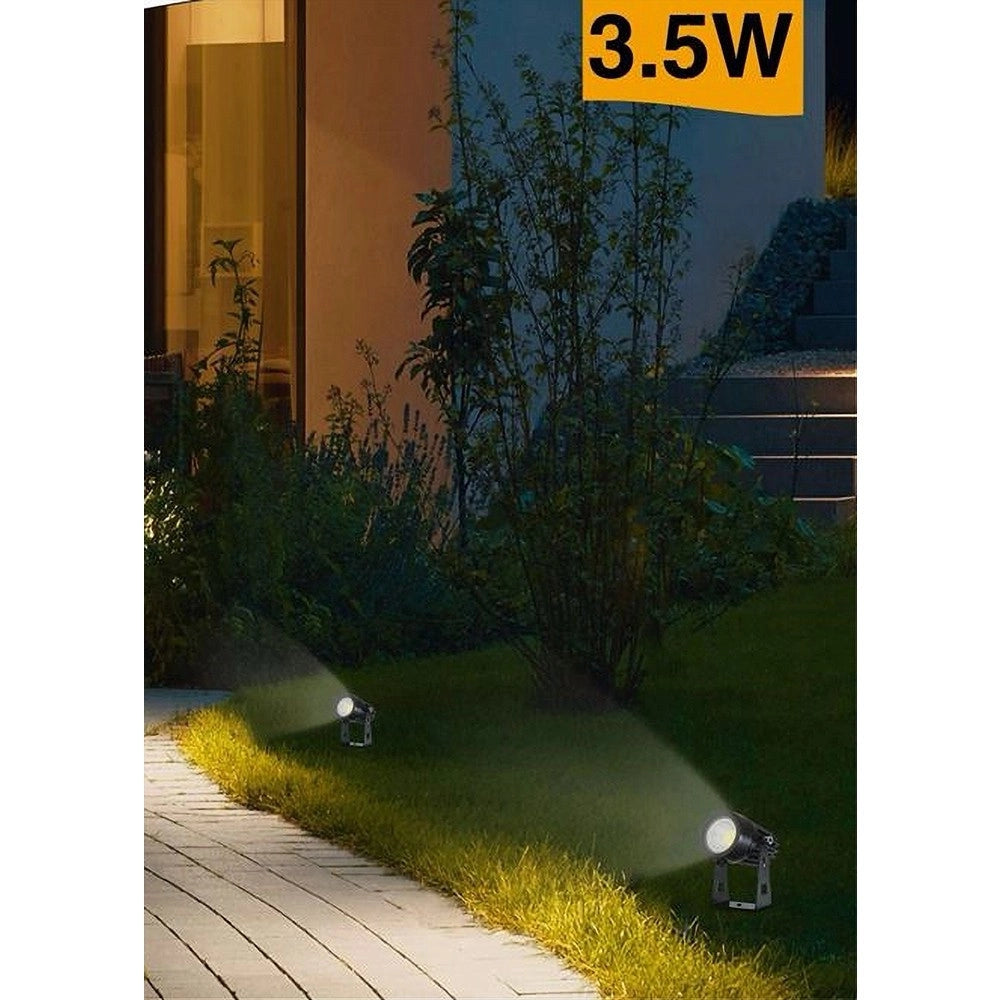Trade Shop - Faretto Led 3,5 W Nero Es38 Staffa Orientabile Esterno Varie Tonalita' Luce Ip65 -