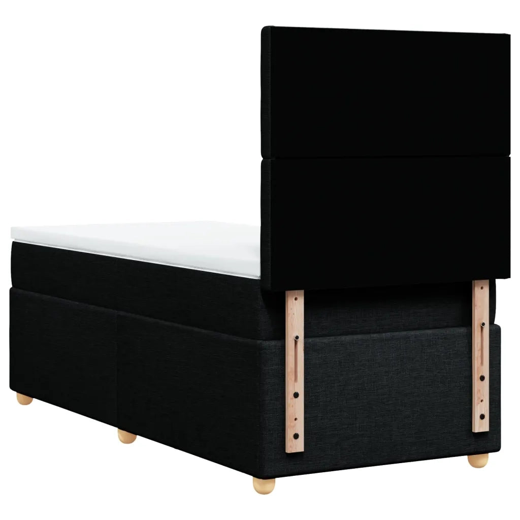 Giroletto a Molle con Materasso Nero 90x190 cm in Tessuto