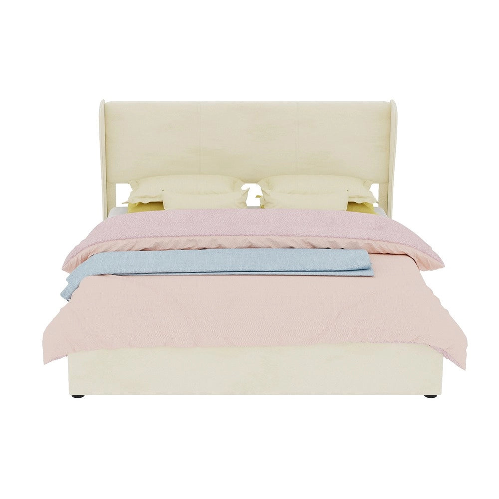 Letto Contenitore Imbottito con Testiera ¨C MINIMAL ¨C Beige 160x200 con Materasso