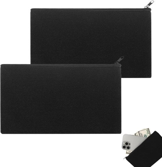 Etui in Lino 2 pezzi - Chiusura a cinturino - Borsa per cosmetici - Attività creative - Attività di ricamo - Lino - Dimensioni 21 x 12 cm - Etui per cosmetici