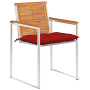 Sedie da Giardino con Cuscini 8 pz in Legno Massello di Acacia 3078545