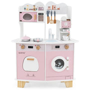 Set cucina giocattolo in legno per bambini, Set cucina per bambini da 3+ anni Rosa