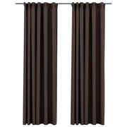 Tende Oscuranti | Tende Blackout con Ganci Effetto Lino 2 pz Talpa 140x245 cm