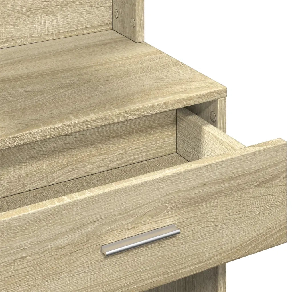 Toeletta | Tavolo da Trucco con Armadietto Rovere Sonoma 80x35x132 cm
